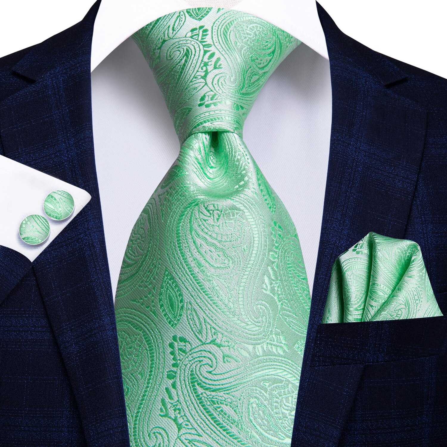 Hallo-Krawatte Grün Neue -Geschäft Paisley 100% Seide herren Krawatte Krawatte 8,5 cm Krawatten für Männer Formale luxus Hochzeit Gravata