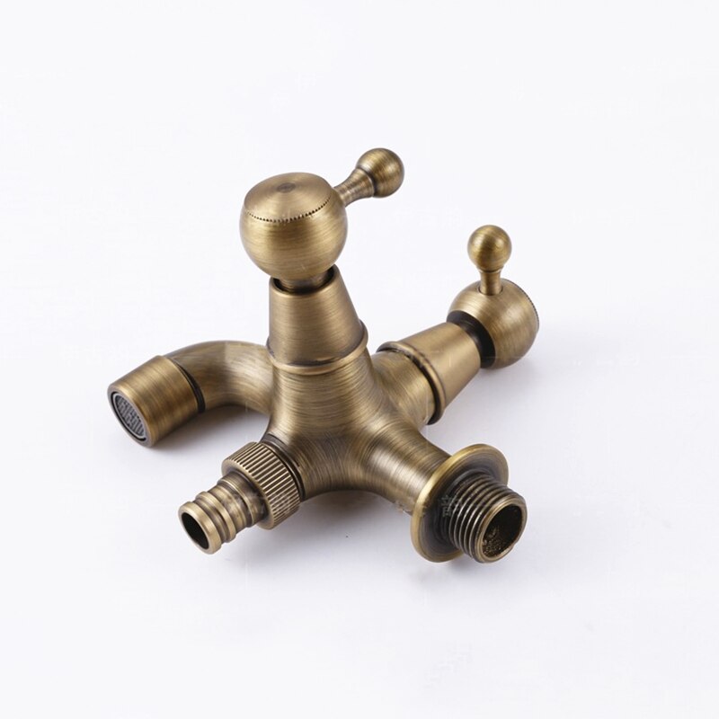 1 PC Neue Stil Anti-bronze Bibcock Wasserhahn Messing Wand Montiert Doppel Mit Bad Waschmaschine Wasserhahn Im Freien Garten mixer