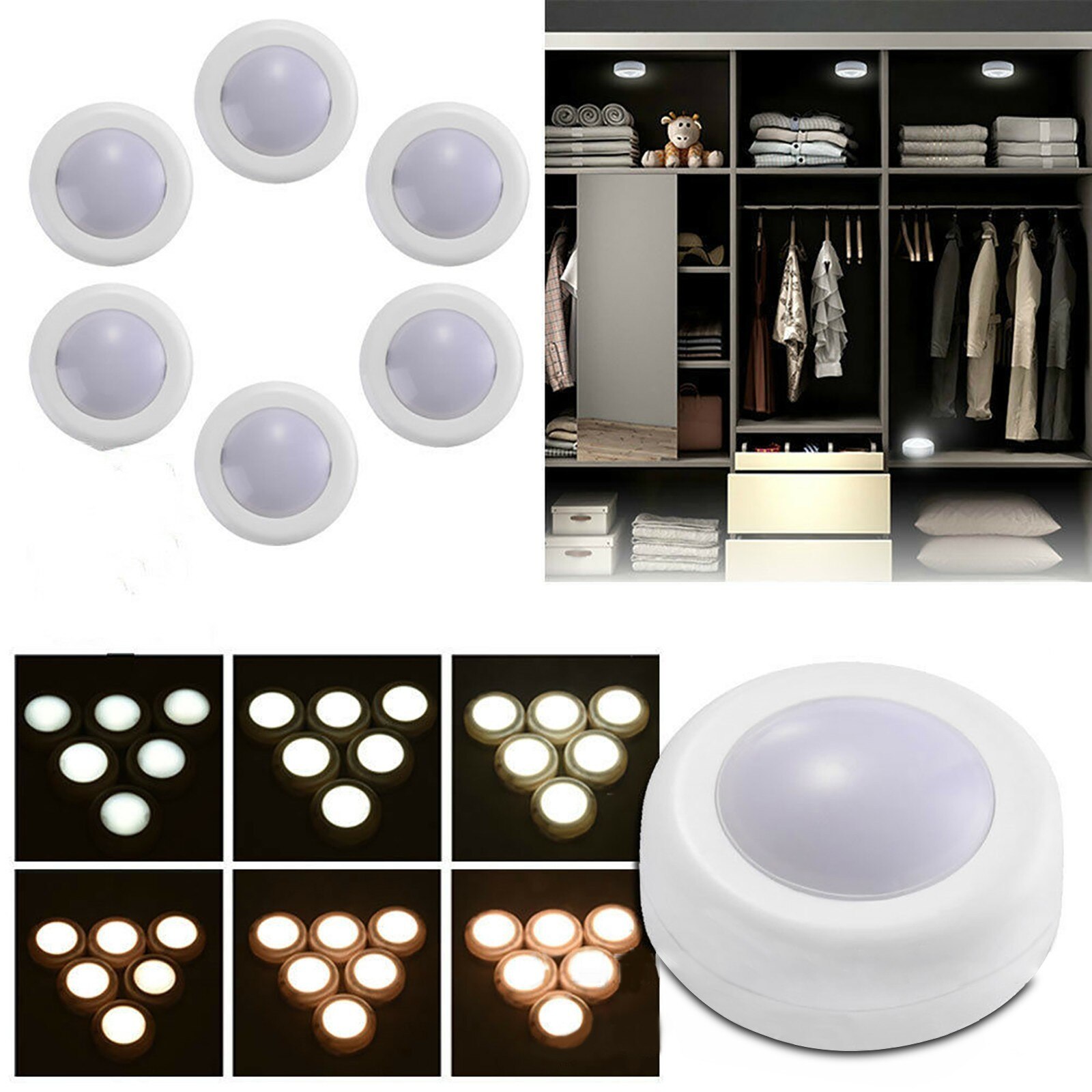 led wall light Timing Dimming cabinet light wireless remote control cabinet light Round Shape night lights Home Lights #Z1