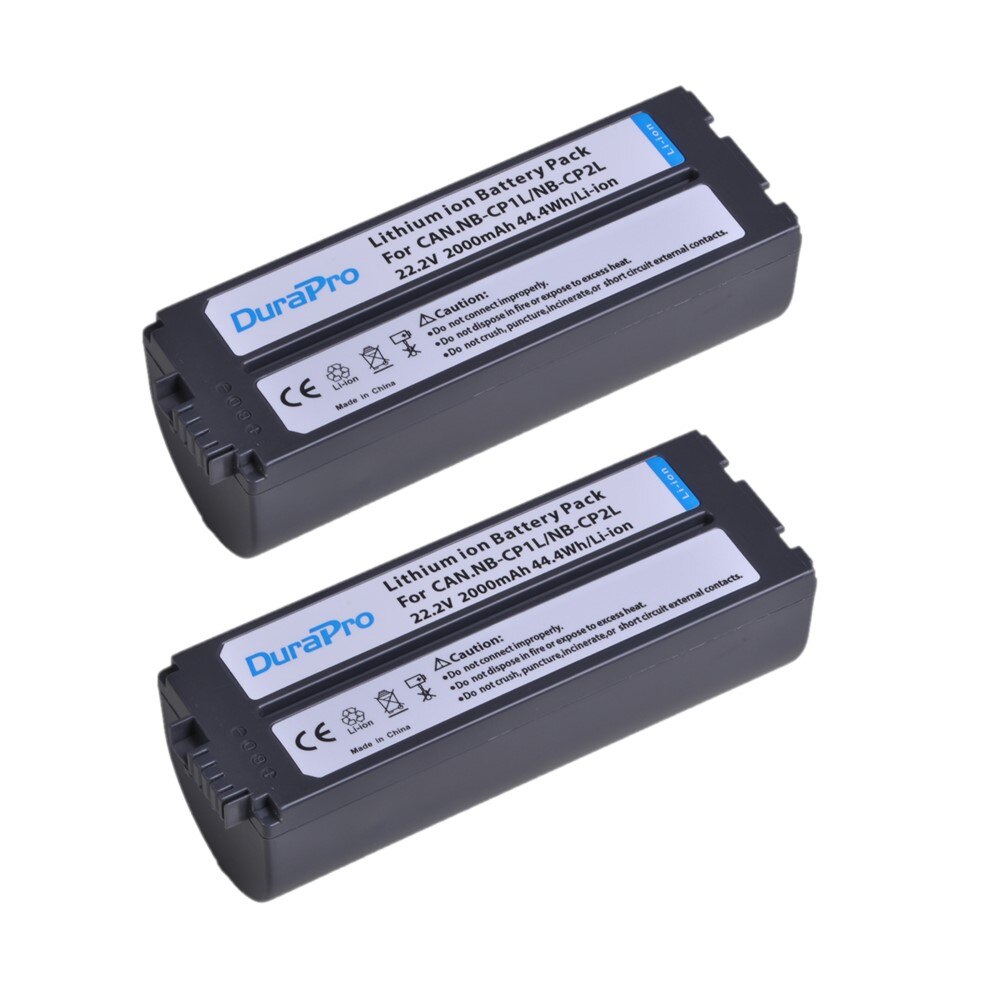 2000Mah Vervangende Batterij Met Lader Voor Canon NB-CP1L NB-CP2L, Selphy CP1300, Cp1200, CP100, CP220, CP300, CP800, CP400: 2 x Battery