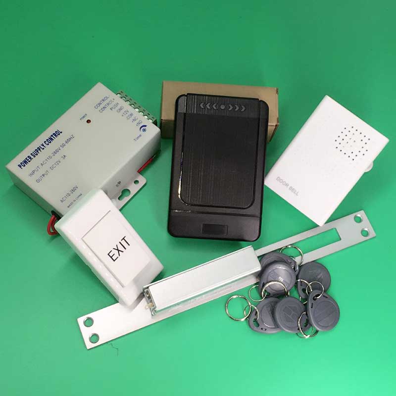 Access Control System Full Kit Set Waterproof RFID Reader+NC Electric Strike lock