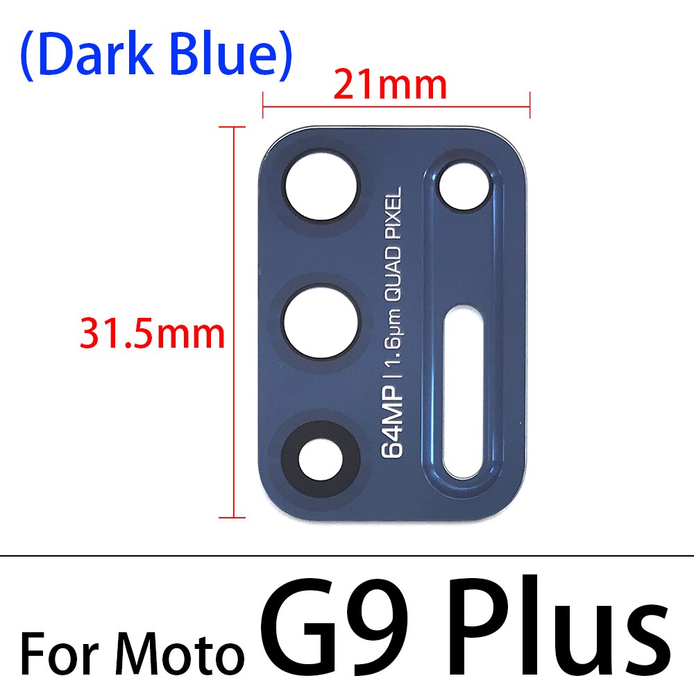 2 sztuk tylny obiektyw szklany obiektyw dla Motorola Moto Z4 Z3 grać G8 G9 grać Plus moc Lite G20 G30 G10 z naklejki klej: G9 Plus Blue
