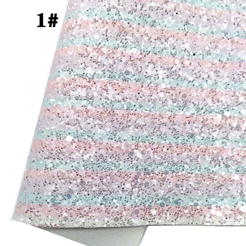 Sateenkaari raidat paksu glitter vinyyli kangas arkki huopa tausta synteettinen nahka tekovinyyli tee itse  a4 koko  r409a: 1-21 x 29cm