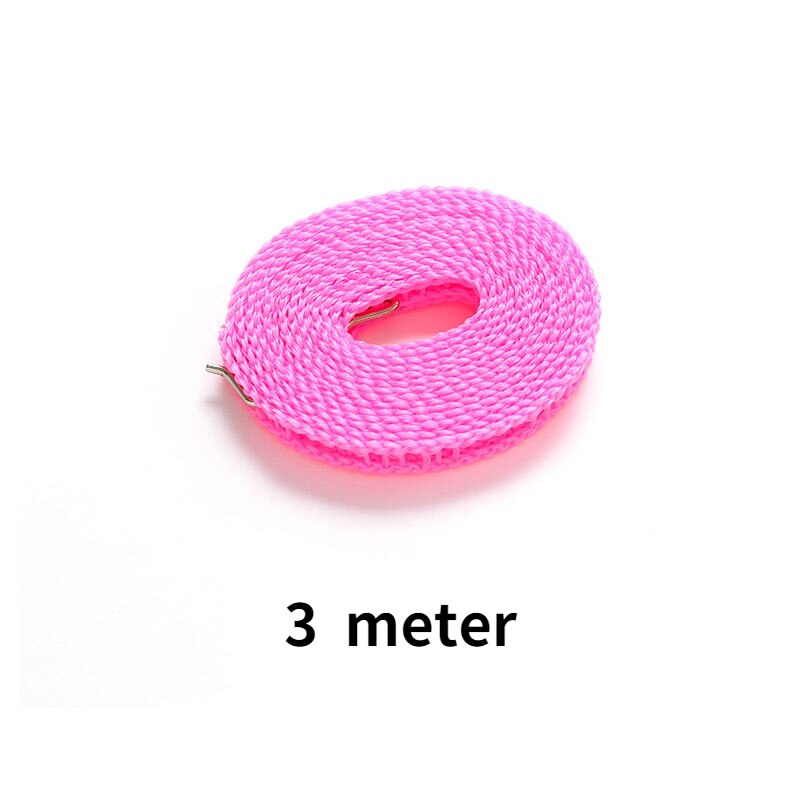 3-10m windproof clothesline non slip clothesline indoor clothesline drying clothesline outdoor clothesline clothes dryer rack: 3 meters Pink