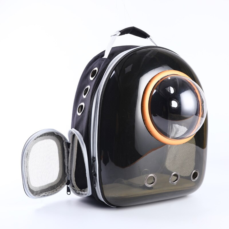 mochila transportin perro suministros para gatos transportin gato Mochila transparente para gato, bolsa de transporte para mascotas, cápsula espacial plegable y transpirable, bolsa de viaje para mascotas al aire libre: black