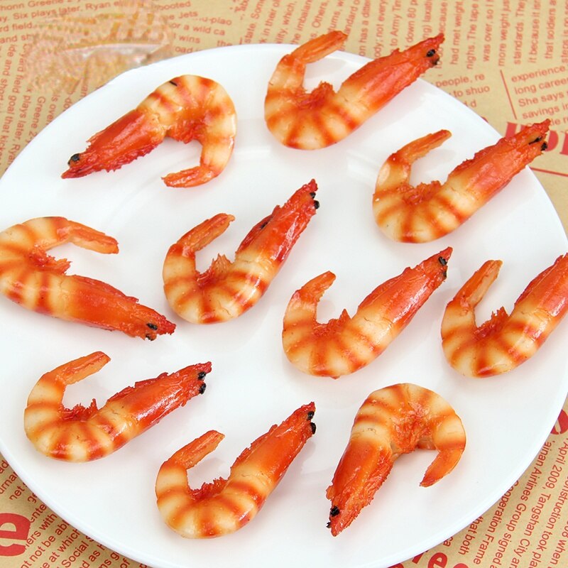 1pc simulazione PVC gamberetti alimenti verdure modello aragosta artificiale modello alta imitazione gamberetti fotografia puntelli modello alimentare