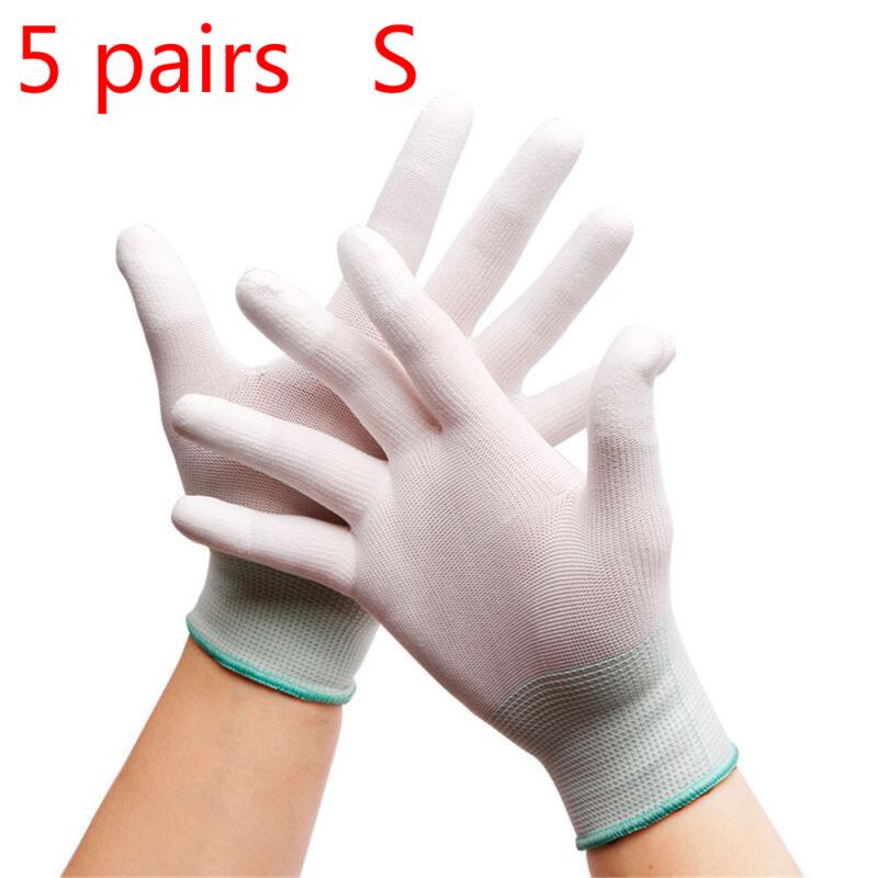 Antistatic Gloves Anti Static ESD Electronic Working Gloves pu coated palm coated finger PC Antiskid worship sacrificial gloves: 5Pcs   S