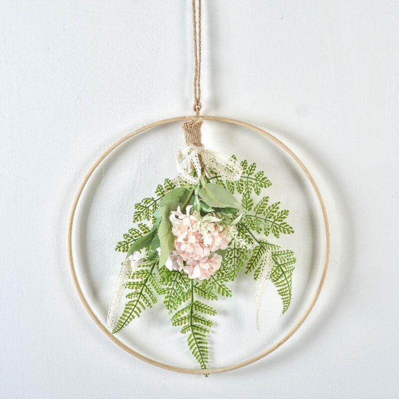 Ścienny bambusowy wieniec nie znikną girlanda sztuczny kwiat wiszący pierścień dekoracyjne rekwizyty salon ślubny wystrój domu #: 2