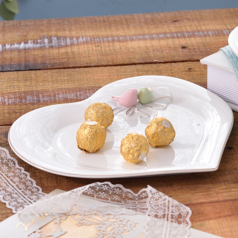 Pastoralen Vogel Schmetterling Knochen China Platten Nachtisch Kuchen Gerichte Porzellan Keramik Geschirr Erzähler Dekoration: groß Vogel