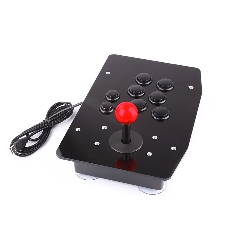 8 knappar akryl nollfördröjning arkadkamp usb trådbunden datorspel joystick spel rocker controller för pc stationära datorer