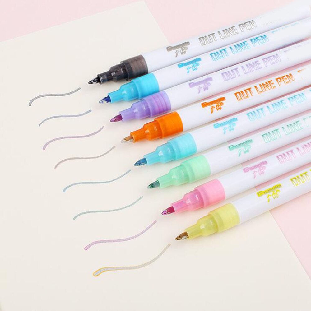 12-pcs-fluorescent-dual-color-line-glitter-markers-grandado
