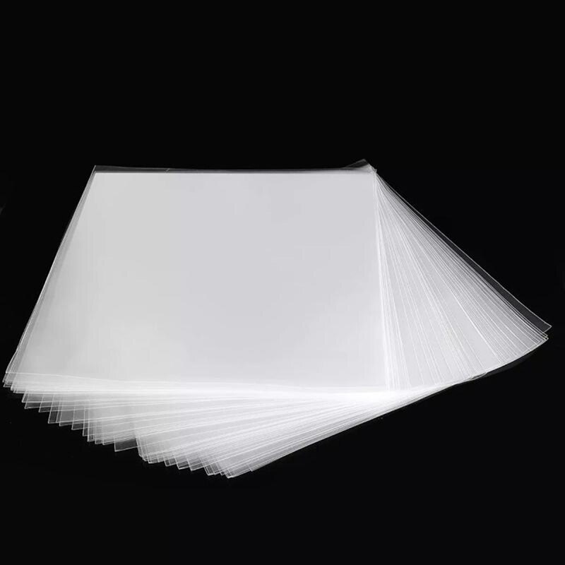 Pochette de protection pour disque dur OPP Gel 100 pièces, sac de rangement en vinyle à ouverture plate pour lecteur de platine