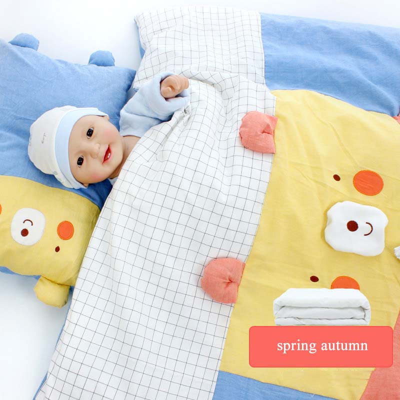 Couette en coton à emmailloter pour bébé, couverture de berceau amovible, multifonction, dessin animé, automne et hiver
