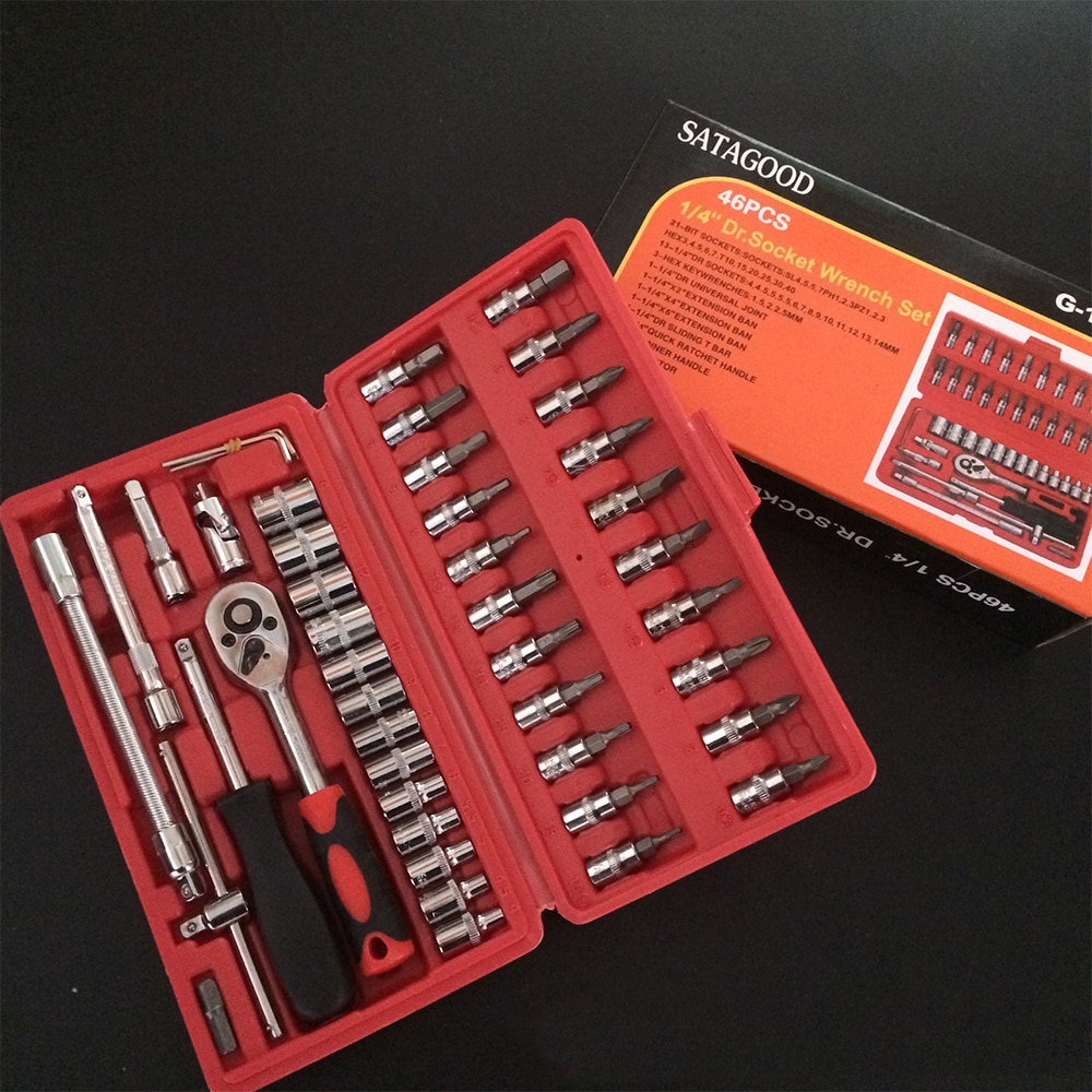 Hand Tool Sets Auto Reparatie Dopsleutel Sleutel Ratchet Wrenchs Schroevendraaier Sleutel Set Gereedschap Garage Gereedschap Voor Thuis Momentsleutel