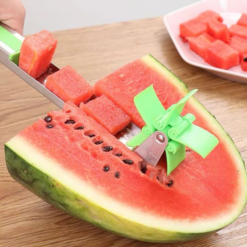 Rustfrit stål vandmelon skærer split afskårne blomst køkken multifunktion frugt påskærer melon skærer frugt maskine salat værktøj