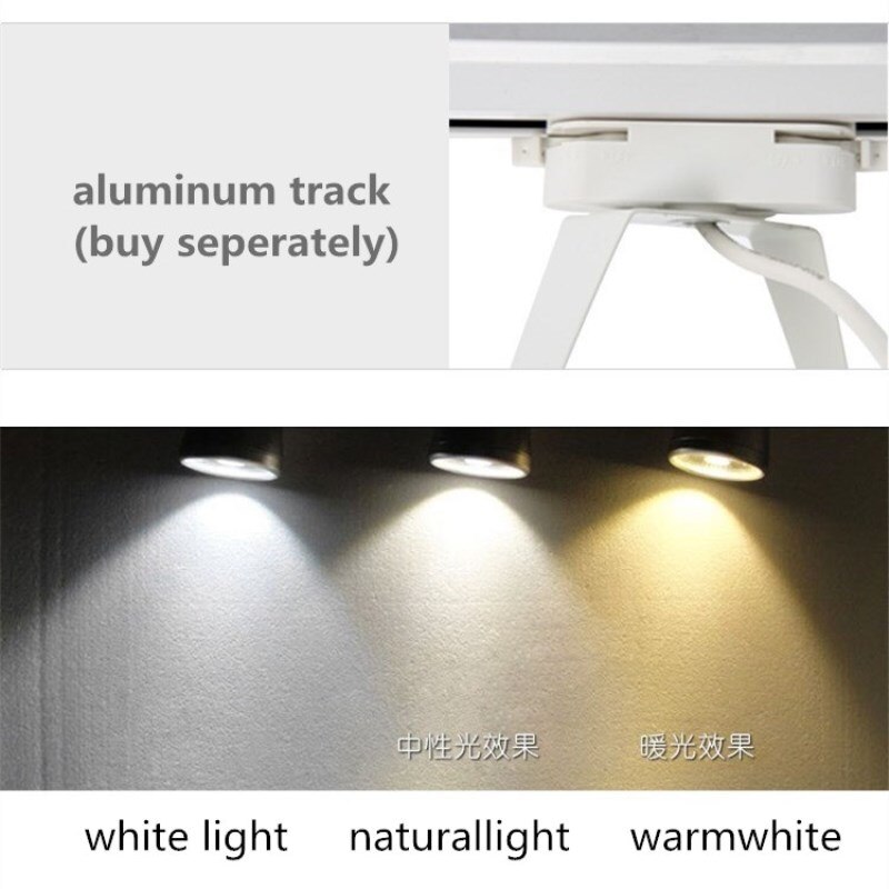 Led cob tracklight 12 W 20 W producto terminado independiente fuente de luz tienda de ropa Iluminación comercial luz de la pista