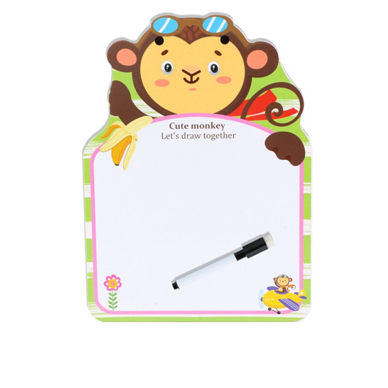 Giocattoli da tavolo da disegno a doppia faccia cancellabili in legno per bambini giocattoli da lavagna riutilizzabili per bambini giocattoli da lavagna da colorare giocattolo educativo per l&#39;apprendimento precoce: monkey