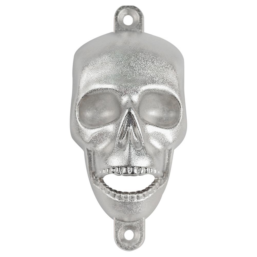 Halloween Party Wall Hanging Horror Skeleton Ghost Head Shaped Beer Bottle Opener For Home Bar: Silver