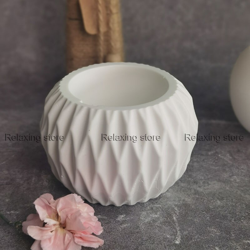 Round Flower Pot Concrete Planter Molds Square Cement Vase Silicone Mold Plaster Candle Cup Container Epoxy Resin Mould