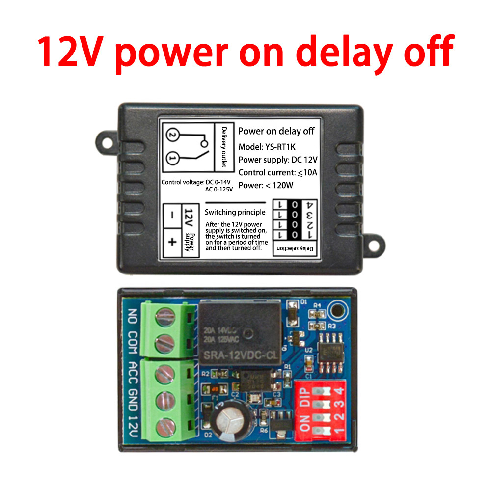 12V Timer Relay On-Off Automotive Digital Delay Relay Electric Delay Timer Switch Cycle Time Delay Module With Casing: Bundle3