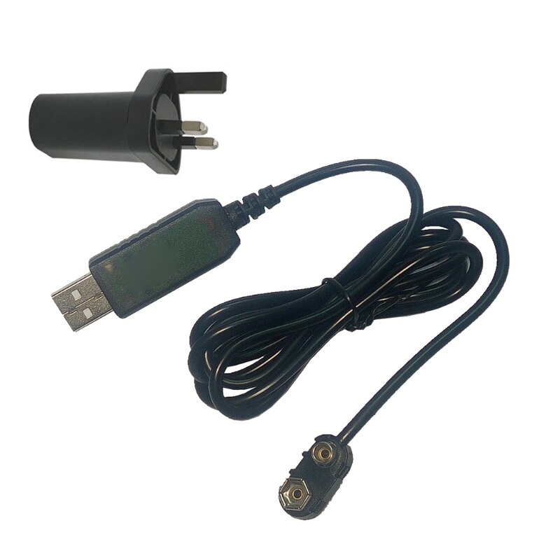 9V Battery Eliminator Replace Your 9V Batteries with UK Plug USB Wall Power Supply for Multimeter Microphone Guitar Electronics