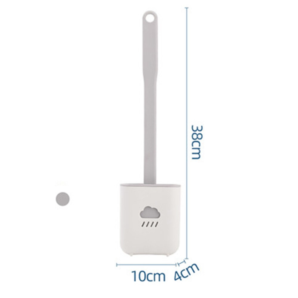 Brosse de toilette en Silicone pour WC, Flexible, poils en caoutchouc souples, pour salle de bain, nettoyage mural: Grey 1