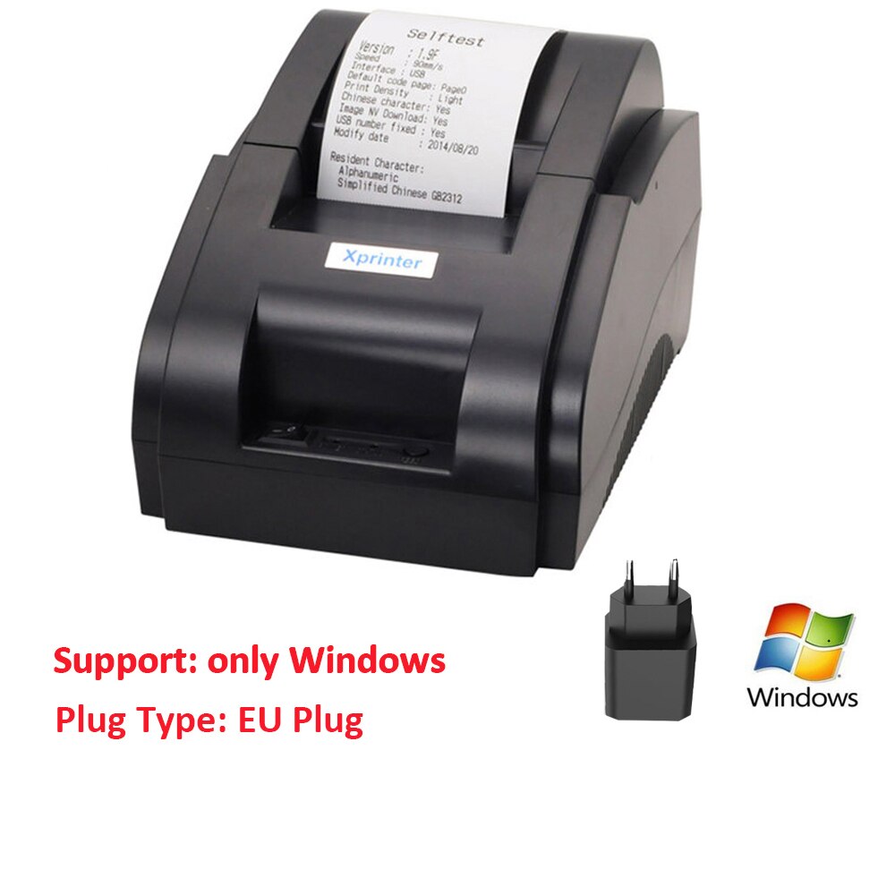 XP-58IIH Thermische Kleine Ticket Printer Printer Usb Machine Restaurant Pos Printer Voor Windows, Of Android En Ios: EU windows