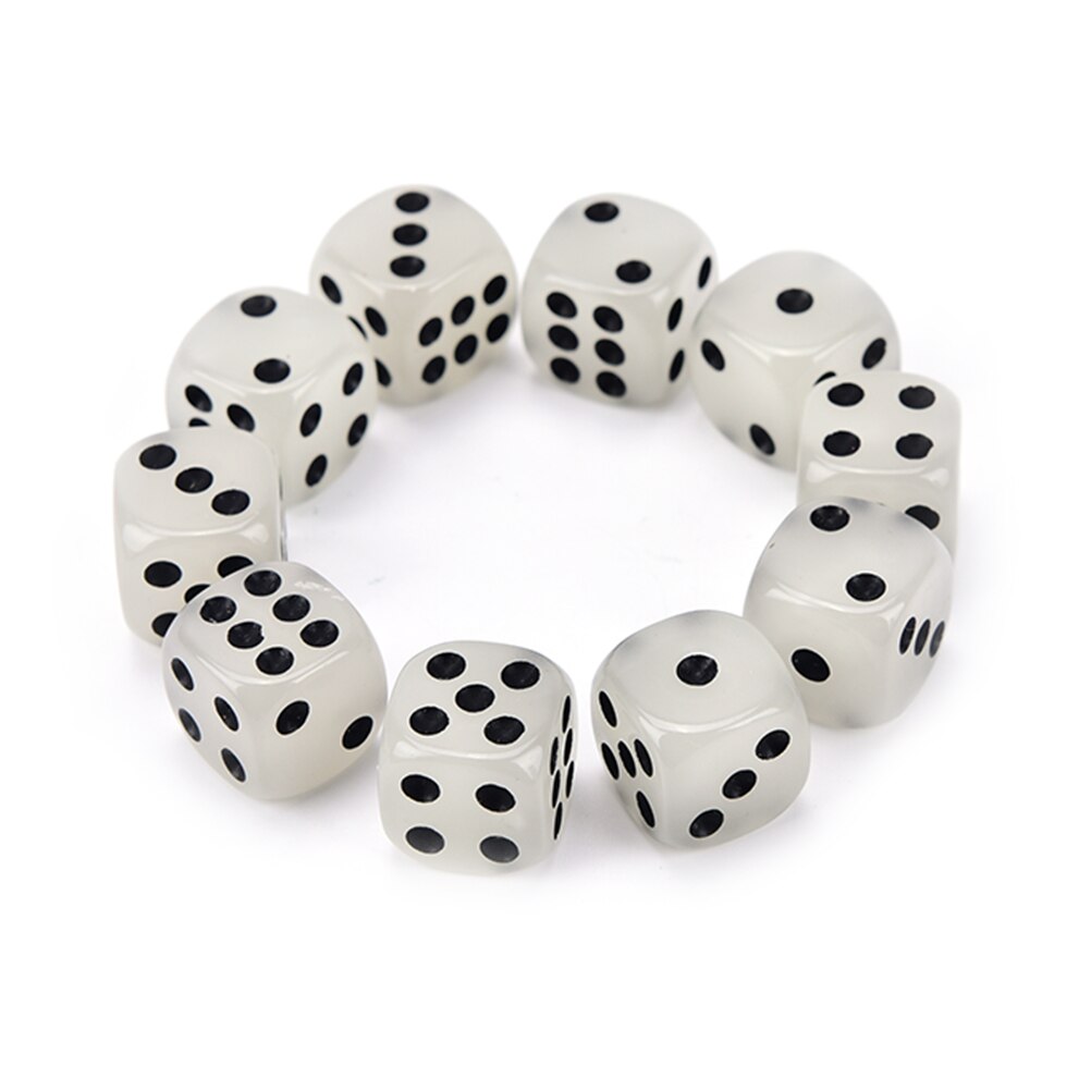10 Teile/los 14mm Leuchtende Würfel Abgerundete Ecken Schwarz Flecken Würfel Nachtclub Riegel KTV Boutique Unterhaltung Leuchtenden Würfel einstellen