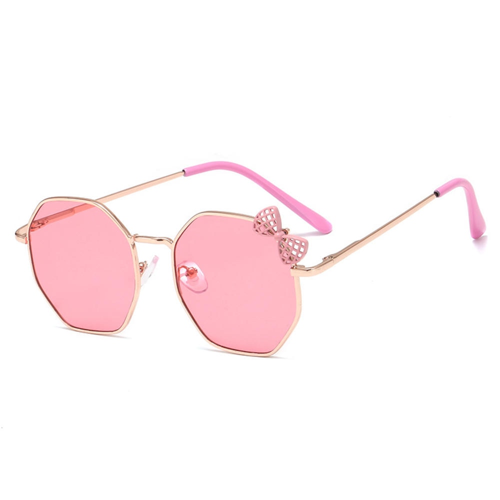 1pc Mädchen Bogen Sonnenbrille Metallrahmen freundlicher Brille freundlicher draussen Brille Partei Brillen Nette Sonnenbrille Neue: Rosa