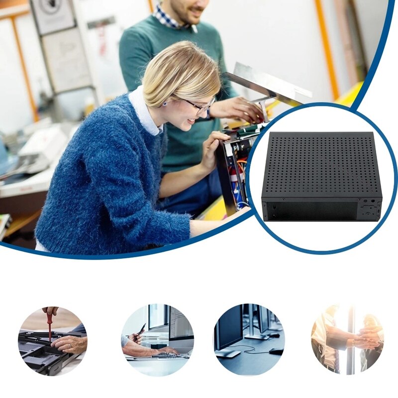 C60X Mini Computer Case Can Be Wall-Mounted USB2.0 ITX MATX Industrial Control Desktop HTPC Noise-Free Running Case