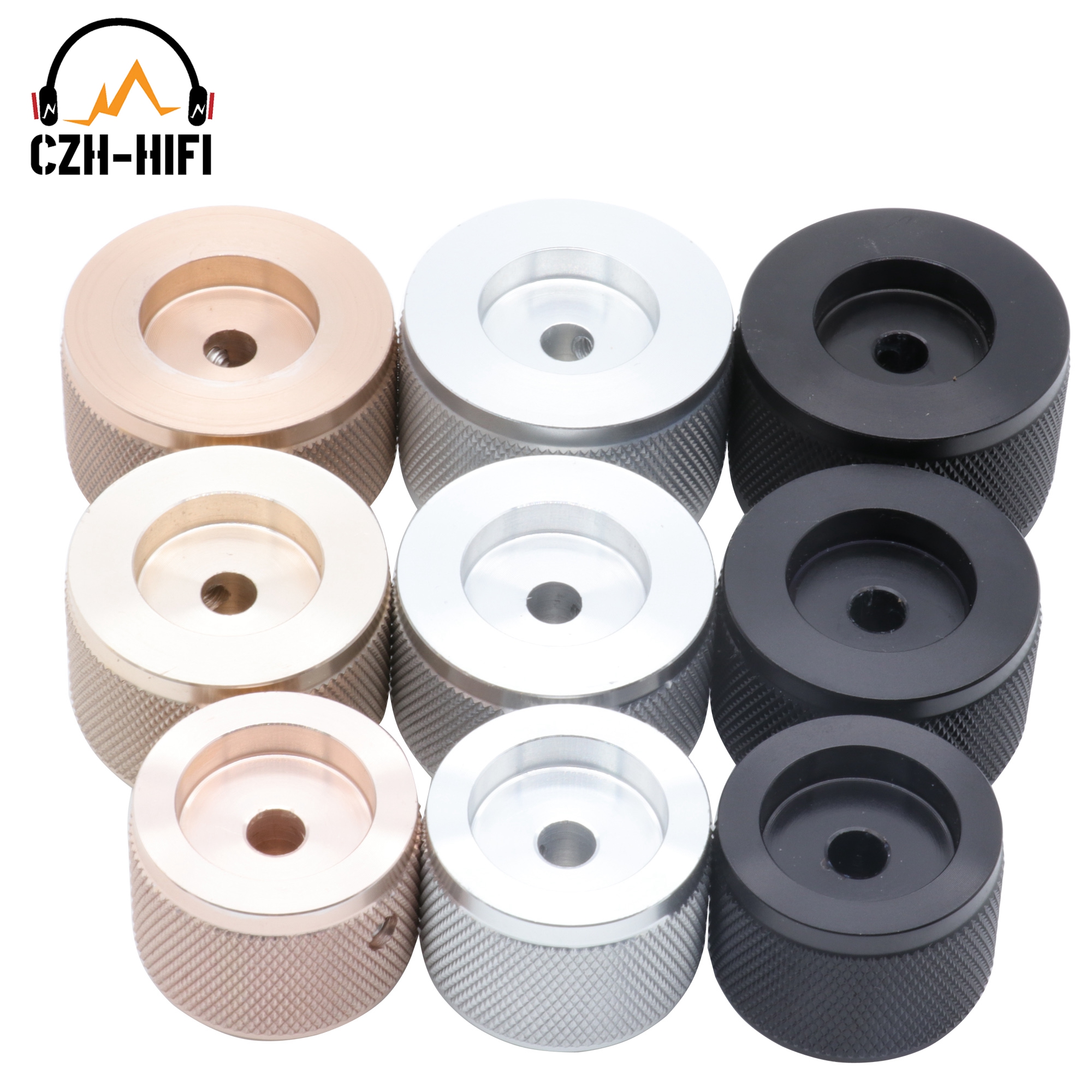 Perilla de Audio de 30mm, 35mm y 38mm, potenciómetro de aluminio sólido, interruptor giratorio, botón de puntero para CD, DAC, AMP, sonido de volumen, 1 ud.