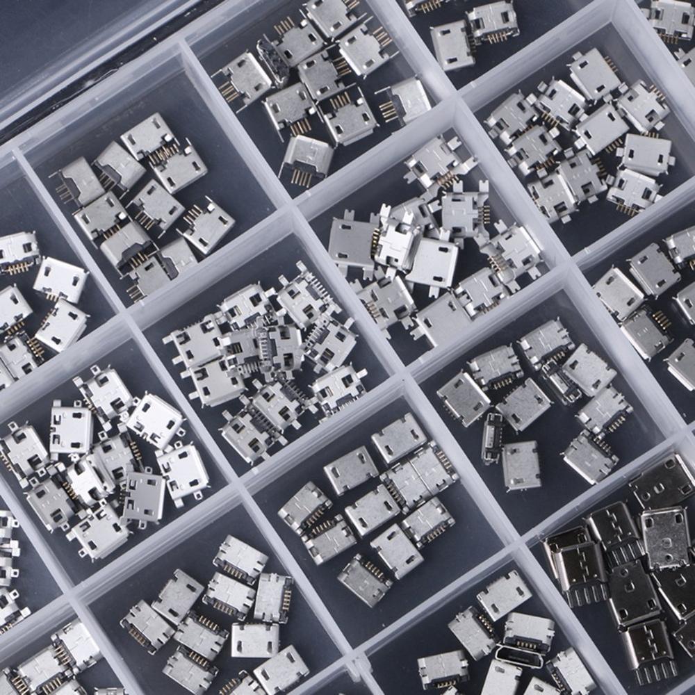 USB Patch Connector Micro USB Connector Socket Jack USB Connectors Set for MP3/4/5 For Android Mobile Phone