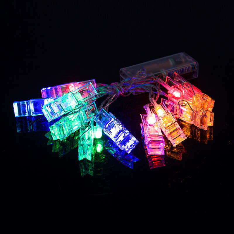 Pegs String Lights LED Clip Cards Photos Holder Bright Fairy Lights Christmas Wedding Birthday Party Valentine's day Decoration