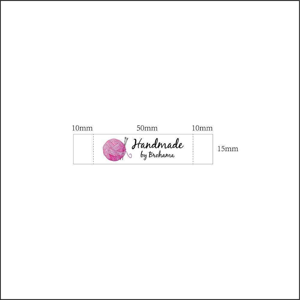 Sewing labels / custom brand labels, Hand knitting, clothing labels, fabric 100% cotton, printing (MD0515)