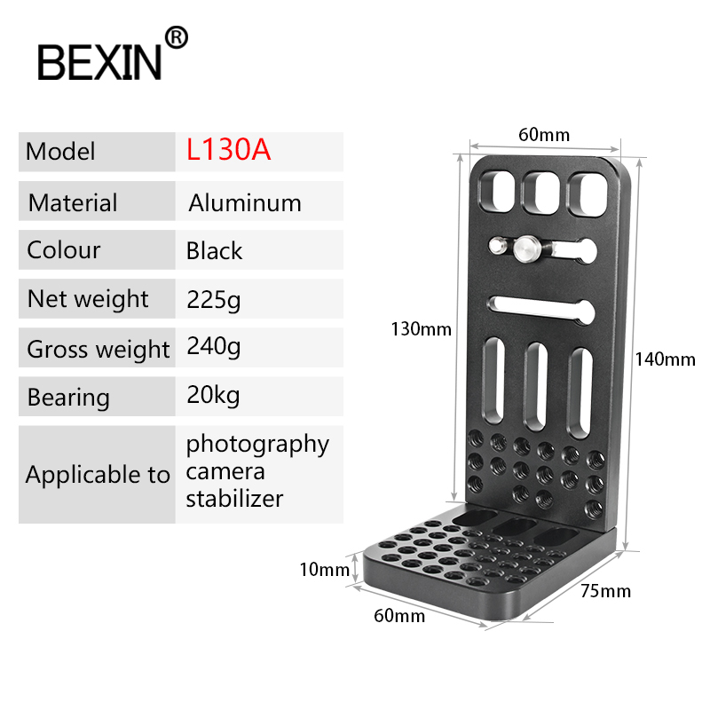 Support de caméra vidéo dslr, plaque l, stabilisateur, déconnexion rapide, support de prise de vue verticale pour caméra vidéo professionnelle