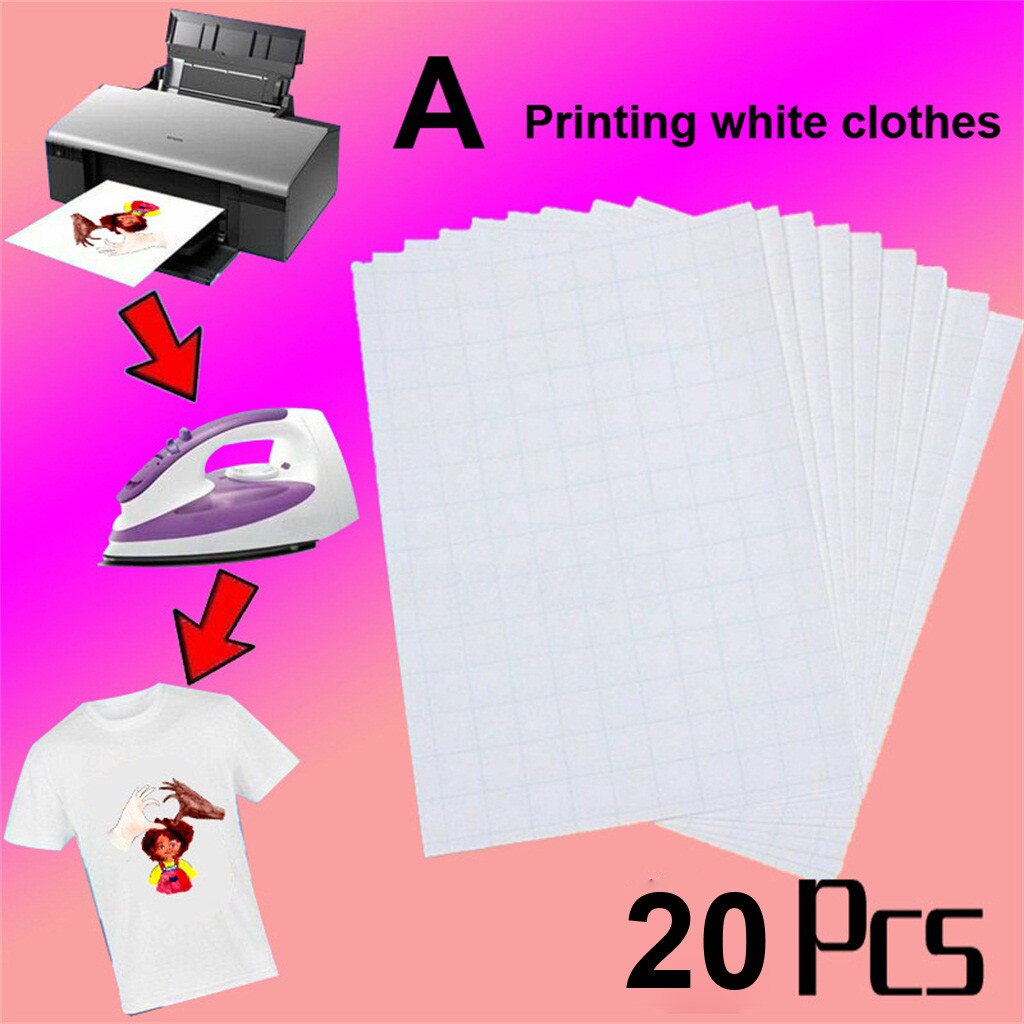 10/20Pcs Printonme Stof Transfer Decal Pape T-shirt Print Op Warmte-overdracht Papier Vellen A4 Compatibel Met Alle lnkjet Printer: A20PCS