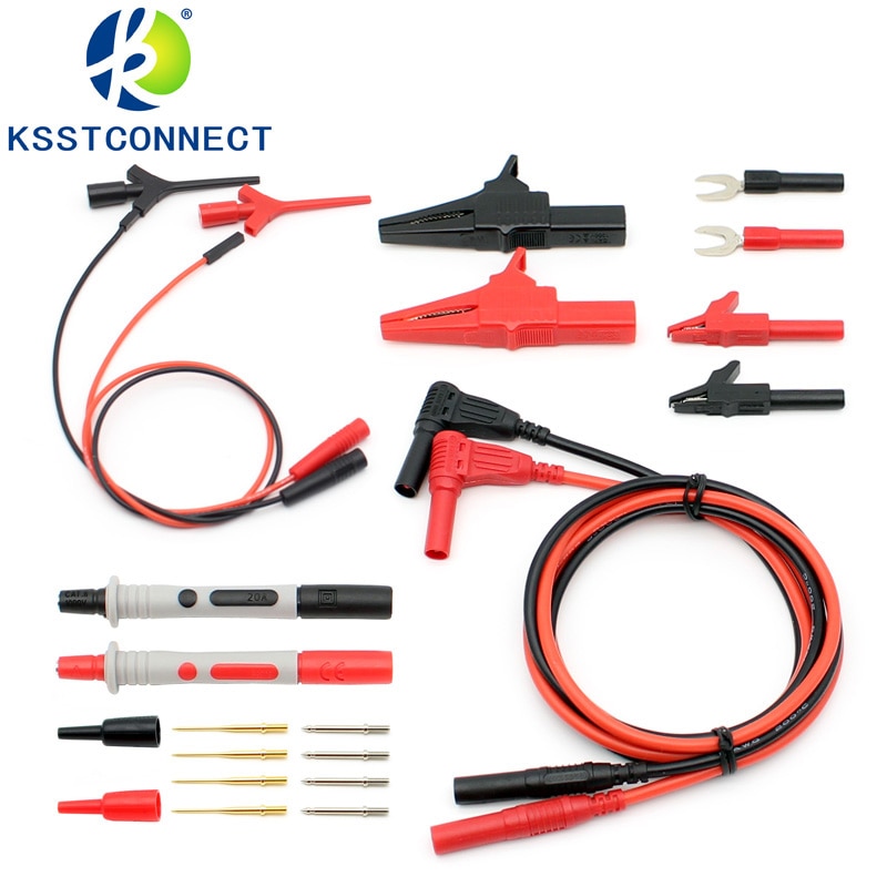 Test Lead Kit Kits 4 Mm Banana Plug Alligator Clip Meetsnoeren & Vervangbare Multimeter Probe Probes Test Haak