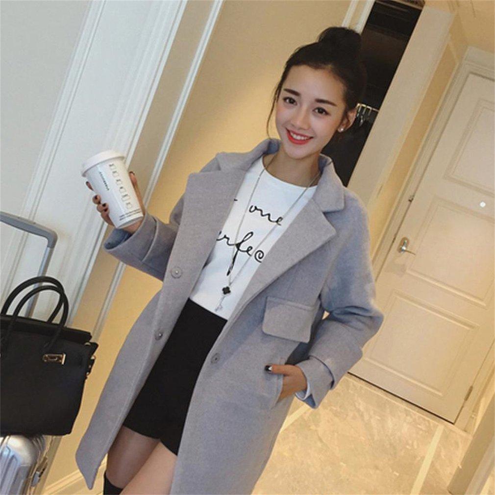 Trendy Women Winter Warm Lapel Slim Trench Parka Outwear Coat Jacket LN