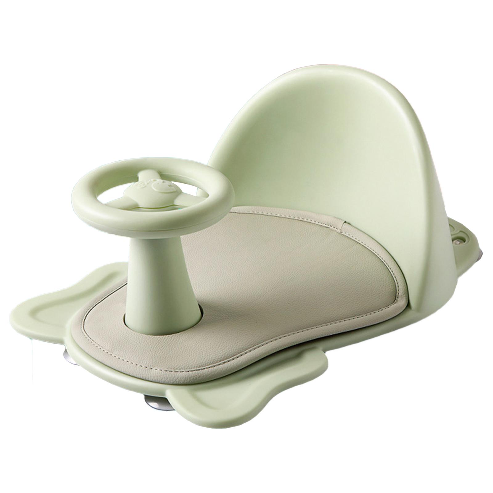 Asiento de bañera para bebé, silla de baño con respaldo, silla de bañera antideslizante con ventosa, asiento de ducha para sentarse, seguridad para el baño del bebé: Verde
