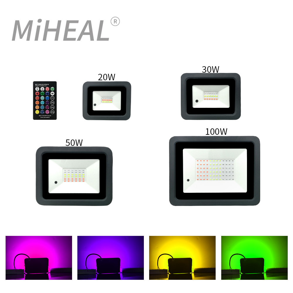 Rgb led projektør 20w 30w 50w 100w rgb projektør projektør 110v/220v udendørs havebelysning  ip68 vandtæt