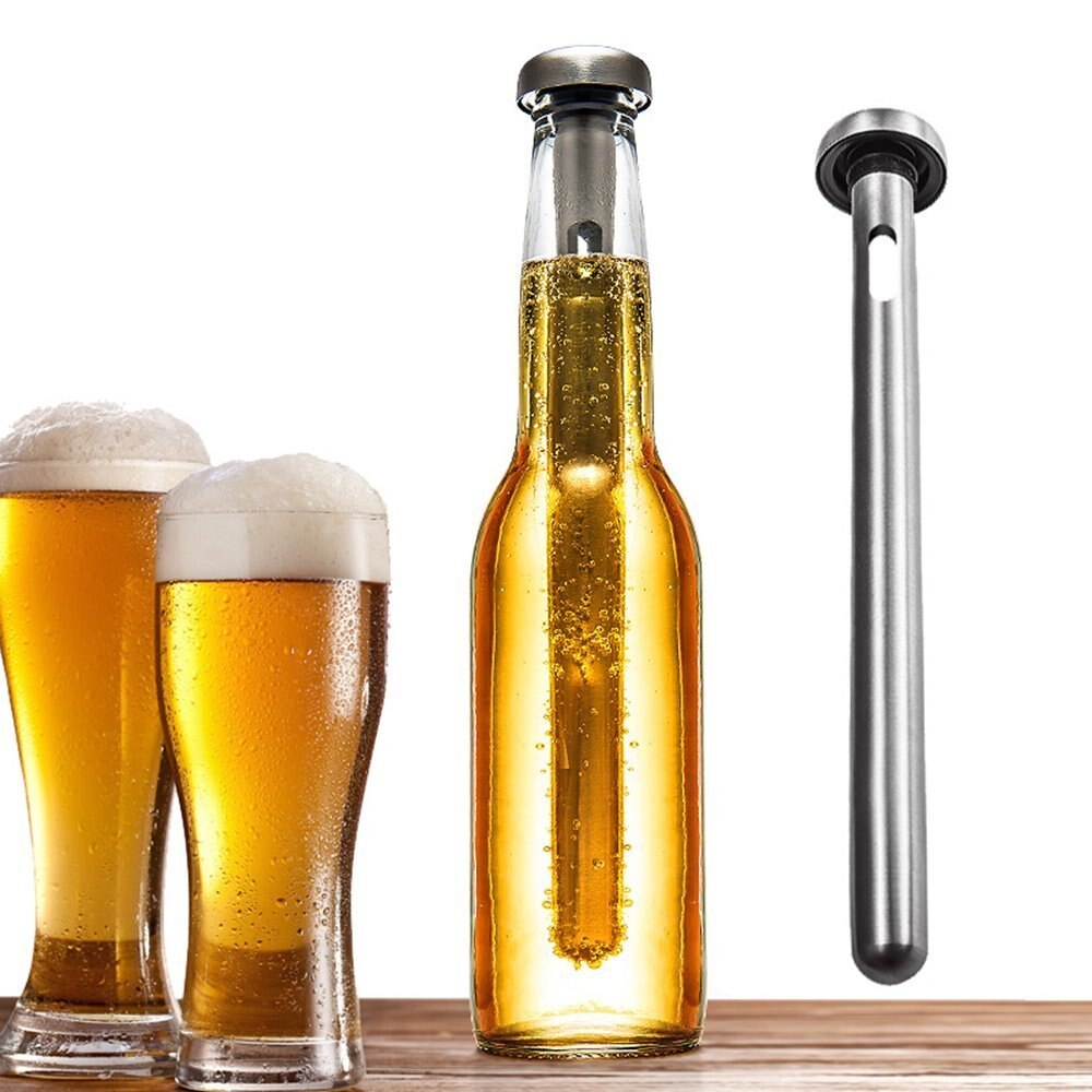 Iceless 2pcs/set Beer Chiller Instant Stainless Steel Bottle Wine Beverage Cooler Cooling Sticks Rod Packing