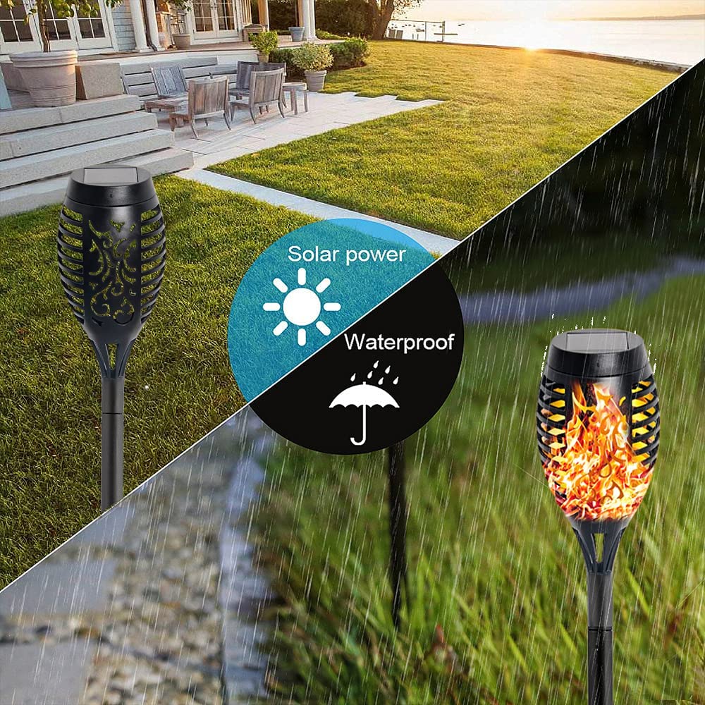 Solar Flame Torch Light Flickering Waterproof Garden Decor Landscape Lawn Lamp For Path Garden Yard Outdoor Light