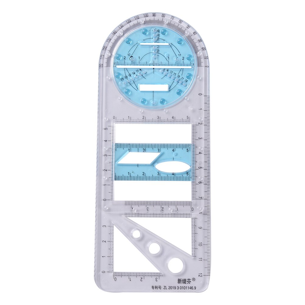 Geometric Ruler Students Rotatable Mathematical Ellipse Circle Drafting Tools Versatile Drafting Measuring Tool for School: StyleC