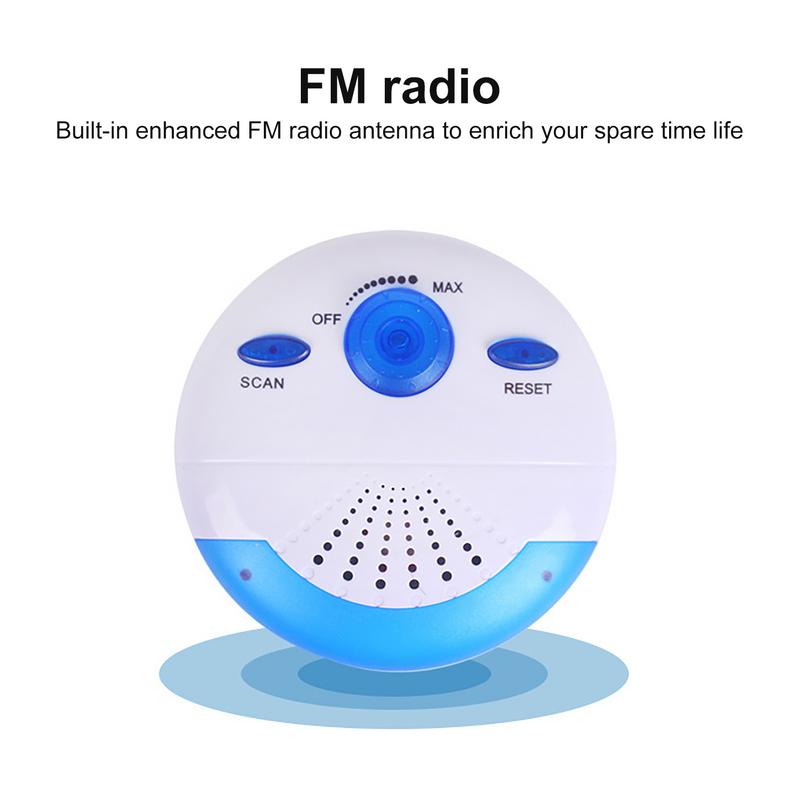 Fm Pocket Radio Mini Speakers Outdoor Accessoires Douche Radio 'S 88-108mh Fm Radio Met Haak Batterij-Aangedreven Waterdicht Voor Bad
