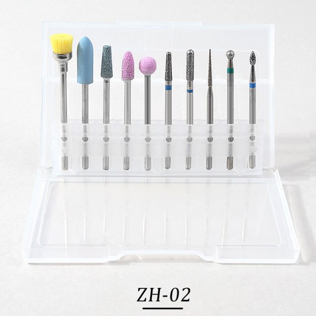 10 Stks/doos Nail Cone Tip Keramische Boren Elektrische Cuticle Schoon Rotary Voor Manicure Pedicure Slijpen Hoofd Sander Tool: B