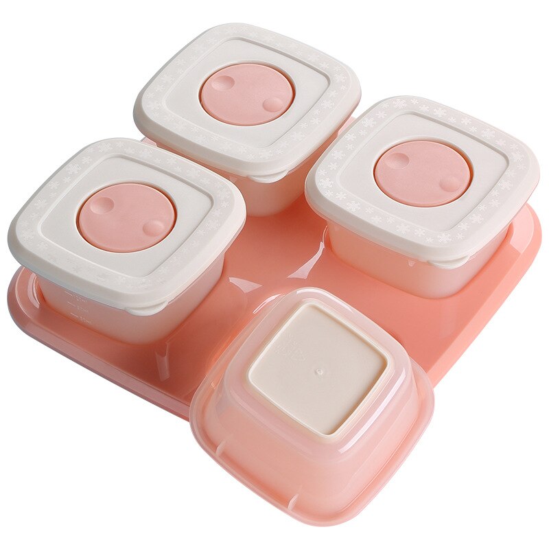 120ML 4Pcs/Kit Baby Snack Box Fresh Food Fruits Storage Box Baby Care Outdoors Child Food Container Milk Powder Box