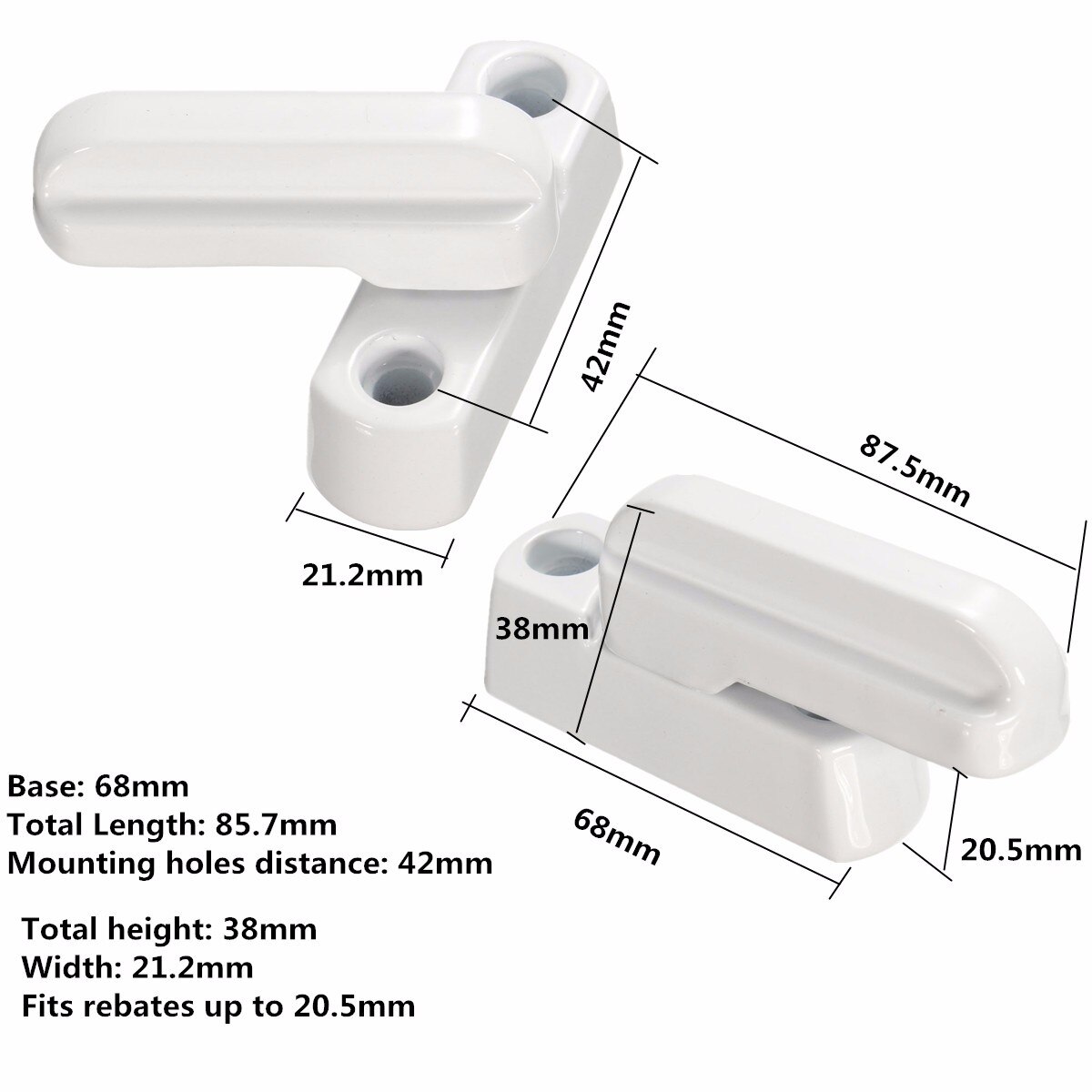 Zinc Alloy UPVC Aluminum Window Lock Door Windows Sash Jammers Extra Security Swing Lock Anti Theft Window Door Latches