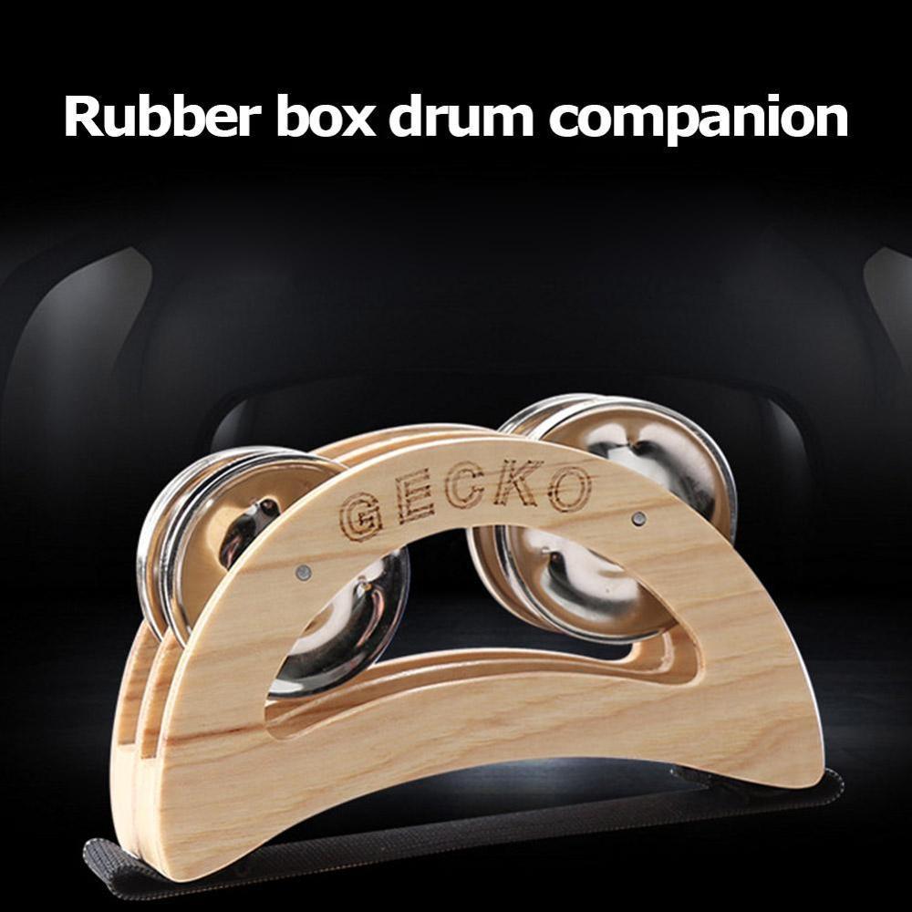 Elliptical Cajon Box Drum Companion Jingle Tambourine Foot Instruments Hand Percussion 100*68mm Wood Accessory Tambourine Z3D4