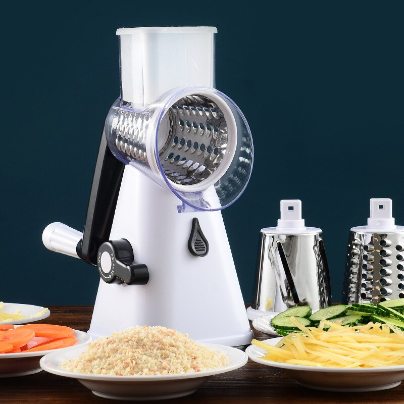 Hachoir Multifonction En Acier Inoxydable - Pour Ail, Légumes, Fromage - Râpe Et Trancheuse Pratique