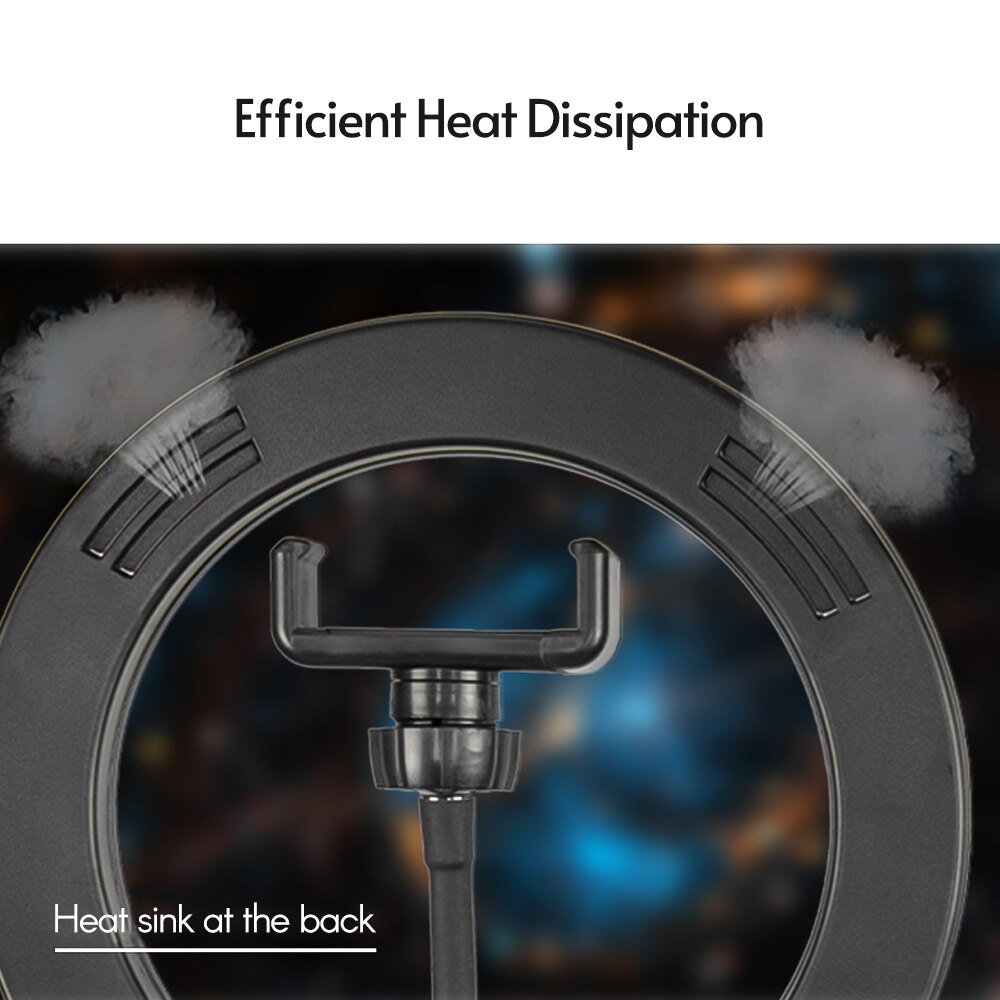 Ring Light 8 Inch Fill LED Light USB Powered Stepless Dimming with Ball Head Phone Clamp for Makeup Selfie Photography Lighting